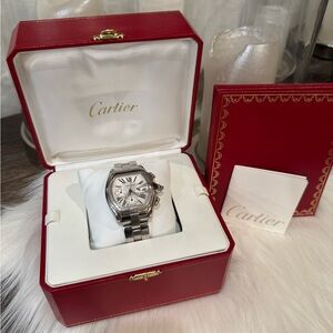 Cartier Roadster Chronograph 2618 Watch XL Stainless Steel